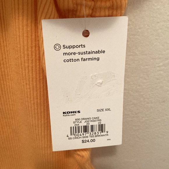 NWT orange ribbed t shirt XXL - Picture 3 of 5